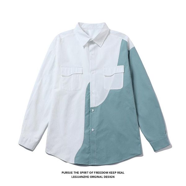 men's casual shirts long sleeved shirt 2021 autumn loose korean fashion fat man large ins brand lazy style, White;black
men's casual shirts long sleeved shirt 2021 autumn loose korean fashion fat man large ins brand lazy style, White;black