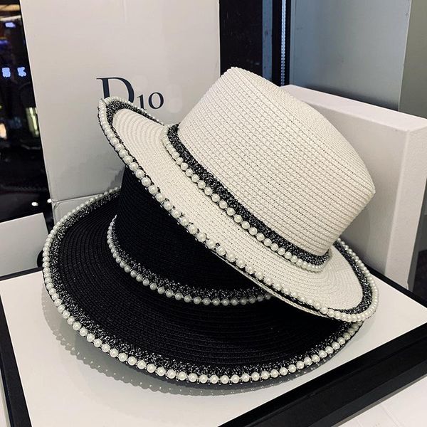 wide brim hats 2021 summer women sequin visor cap jazz travel england pearl beach caps straw hat casual panama sun, Blue;gray
wide brim hats 2021 summer women sequin visor cap jazz travel england pearl beach caps straw hat casual panama sun, Blue;gray