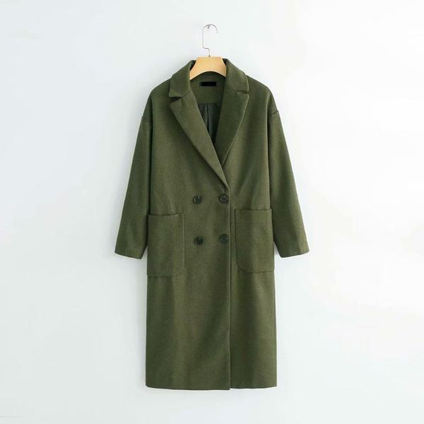 women's wool & blends stylish elegant women green woolen coat winter fashion thick warm long overcoat casual female outerwear, Black
women's wool & blends stylish elegant women green woolen coat winter fashion thick warm long overcoat casual female outerwear, Black