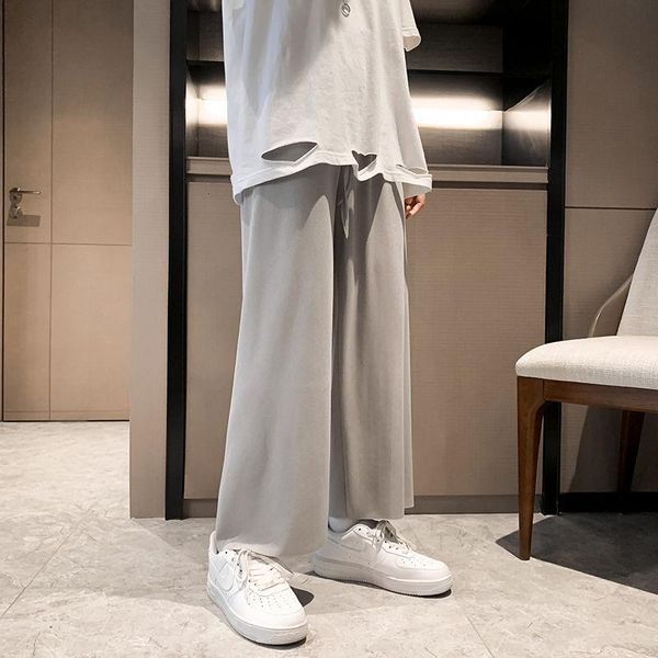 summer solid color straight ice silk pants men's korean fashion loose casual streetwear jogger sweatpants men, Black
summer solid color straight ice silk pants men's korean fashion loose casual streetwear jogger sweatpants men, Black