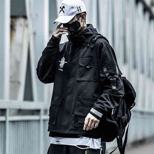 techwear streetwear black jacket for men fashion waterproof windbreaker 210811, Black;brown
techwear streetwear black jacket for men fashion waterproof windbreaker 210811, Black;brown