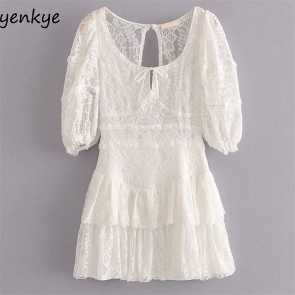 fashion hollow out floral lace dress women square neck puff sleeve a-line white female summer mini party vestido 210514, Black;gray
fashion hollow out floral lace dress women square neck puff sleeve a-line white female summer mini party vestido 210514, Black;gray