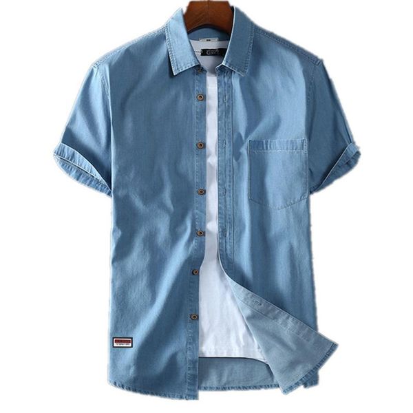 men's casual shirts 2021 summer plus size denim shirt classic fashion business thin short-sleeved jacket male brand top, White;black
men's casual shirts 2021 summer plus size denim shirt classic fashion business thin short-sleeved jacket male brand top, White;black