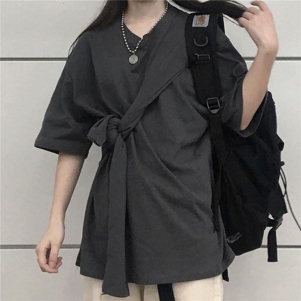 women's t-shirt tiktok clothes knotted strap t shirt women clothing streetwear print loose 2021 korean summer preppy tshirt, White
women's t-shirt tiktok clothes knotted strap t shirt women clothing streetwear print loose 2021 korean summer preppy tshirt, White