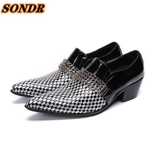dress shoes men genuine leather oxfords high heels pointed toe fashion chain classic formal business zapatos hombre, Black
dress shoes men genuine leather oxfords high heels pointed toe fashion chain classic formal business zapatos hombre, Black