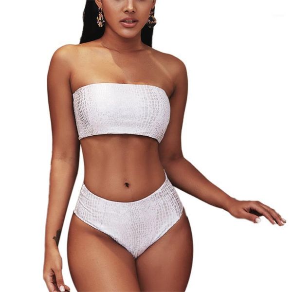 women ladies strapless bandeau push-up bikini snake print swimwear silver swimsuit set women's, White;black
women ladies strapless bandeau push-up bikini snake print swimwear silver swimsuit set women's, White;black
