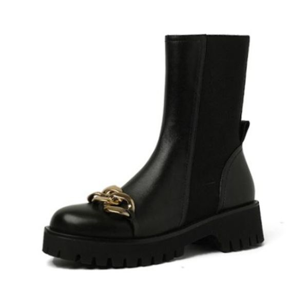 women short boots real leather metal chain women shoes fashion cool ankle boots ladies club footwear size 34-42, Black
women short boots real leather metal chain women shoes fashion cool ankle boots ladies club footwear size 34-42, Black
