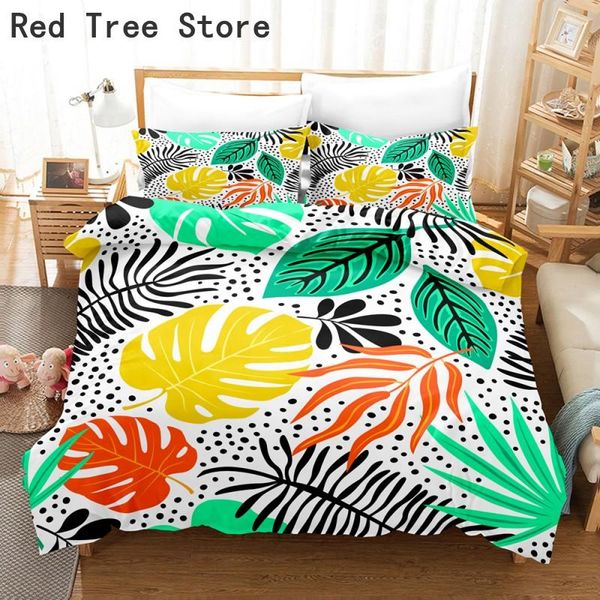 bedding sets colorful tropical leaves printed duvet cover pillowcase set king full twin size bed linen luxury 2/3pcs bedspread
bedding sets colorful tropical leaves printed duvet cover pillowcase set king full twin size bed linen luxury 2/3pcs bedspread