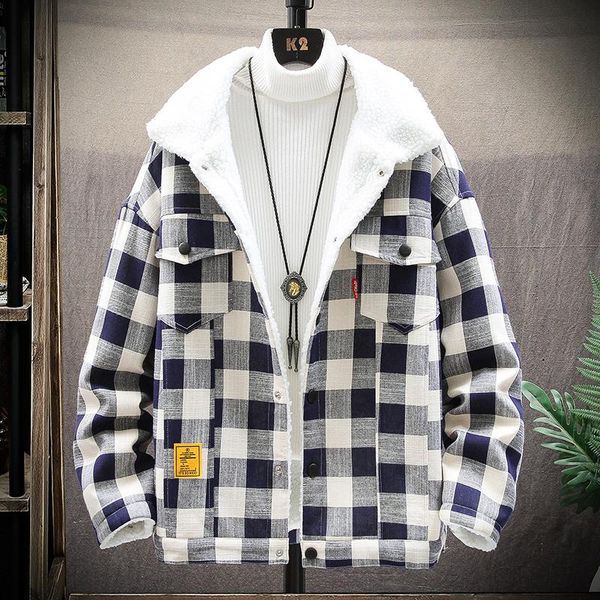 men's jackets winter for men plaid thicker warm lambswool coats good quality down parkas outwear loose, Black;brown
men's jackets winter for men plaid thicker warm lambswool coats good quality down parkas outwear loose, Black;brown