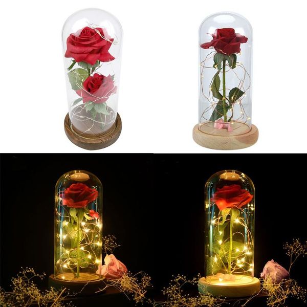 decorative objects & figurines eternal rose flower red silk and led light with fallen petals in glass e on a wooden base gift for valentine&
decorative objects & figurines eternal rose flower red silk and led light with fallen petals in glass e on a wooden base gift for valentine&