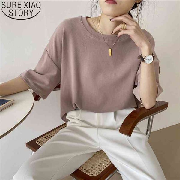plus size loose fashion summer women shirts oversize o-neck simple solid bottoming cotton short sleeve t shirt 9669 210421, White
plus size loose fashion summer women shirts oversize o-neck simple solid bottoming cotton short sleeve t shirt 9669 210421, White