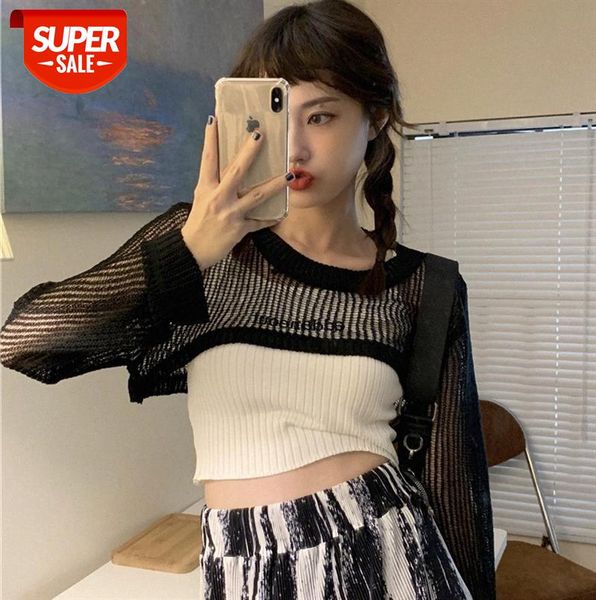 ultra-short cut-out knitted blouse + letter embroidered suspender vest #4v5l, Black
ultra-short cut-out knitted blouse + letter embroidered suspender vest #4v5l, Black