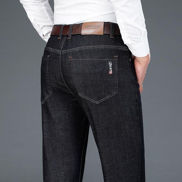 men's jeans 2021 autumn winter brand soft modal stretch fit straight classic style business high waist trousers blue black
men's jeans 2021 autumn winter brand soft modal stretch fit straight classic style business high waist trousers blue black