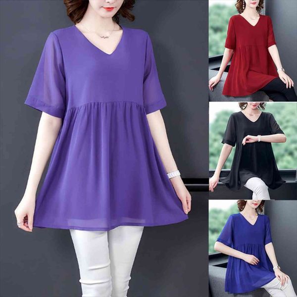 summer chiffon short sleeve casual women shirt loose blusas plus size 5xl clothing, White
summer chiffon short sleeve casual women shirt loose blusas plus size 5xl clothing, White