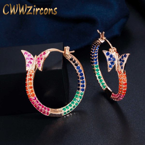 lovely rainbow color cubic zirconia elegant red blue butterfly round hoop earrings for women designer jewelry cz813 210714, Golden;silver
lovely rainbow color cubic zirconia elegant red blue butterfly round hoop earrings for women designer jewelry cz813 210714, Golden;silver