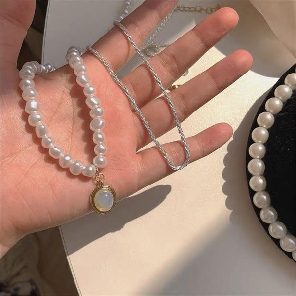 pendant necklaces romantic round coin necklace for female shiny pearl choker layered chain jewelry accessories, Silver
pendant necklaces romantic round coin necklace for female shiny pearl choker layered chain jewelry accessories, Silver