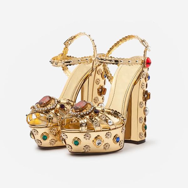retro gold crystal platform ladies sandals thick heel rhinestone bordered t-stage shoes buckle strap gladiator women, Black
retro gold crystal platform ladies sandals thick heel rhinestone bordered t-stage shoes buckle strap gladiator women, Black