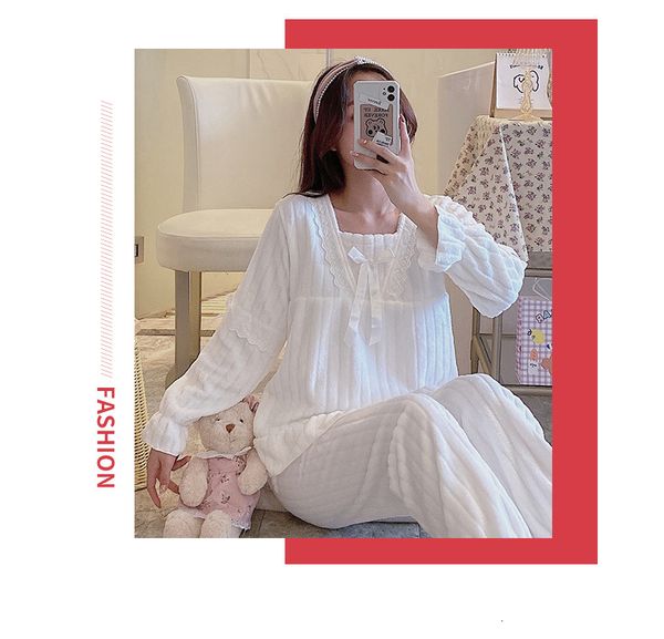 women's sleepwear fdfklak warm pajamas women thicken flannel sleepwear ladie's home clothes loose nightwear pijamas 2020 winter py, Black;red
women's sleepwear fdfklak warm pajamas women thicken flannel sleepwear ladie's home clothes loose nightwear pijamas 2020 winter py, Black;red