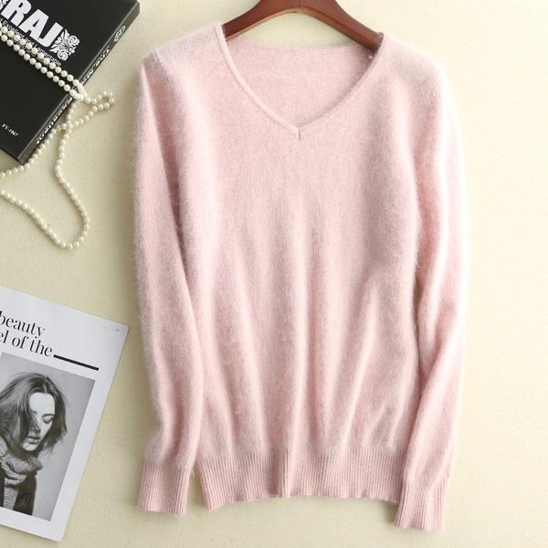 women's sweaters 100% long hair mink down yarn knitted and pullovers for women 2021 winter fashion vneck 12colors sleeve, White;black
women's sweaters 100% long hair mink down yarn knitted and pullovers for women 2021 winter fashion vneck 12colors sleeve, White;black