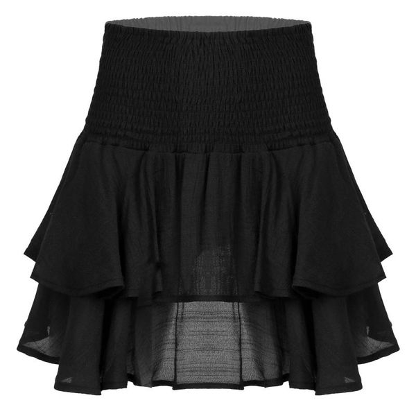 skirts summer women fashion casual shirred high waist flared skirt vintage ladies girls solid color a-line layered ruffle mini, Black
skirts summer women fashion casual shirred high waist flared skirt vintage ladies girls solid color a-line layered ruffle mini, Black