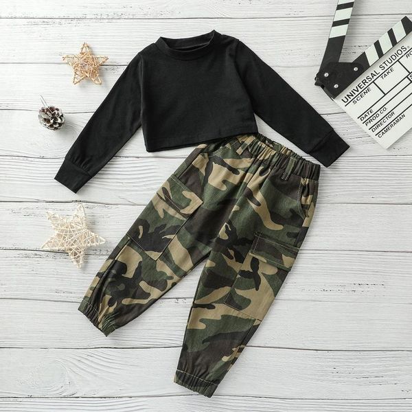 clothing sets 1-6y fashion kids girls 2pcs clothes long sleeve solid pullover camouflage pants spring fall outfits, White
clothing sets 1-6y fashion kids girls 2pcs clothes long sleeve solid pullover camouflage pants spring fall outfits, White