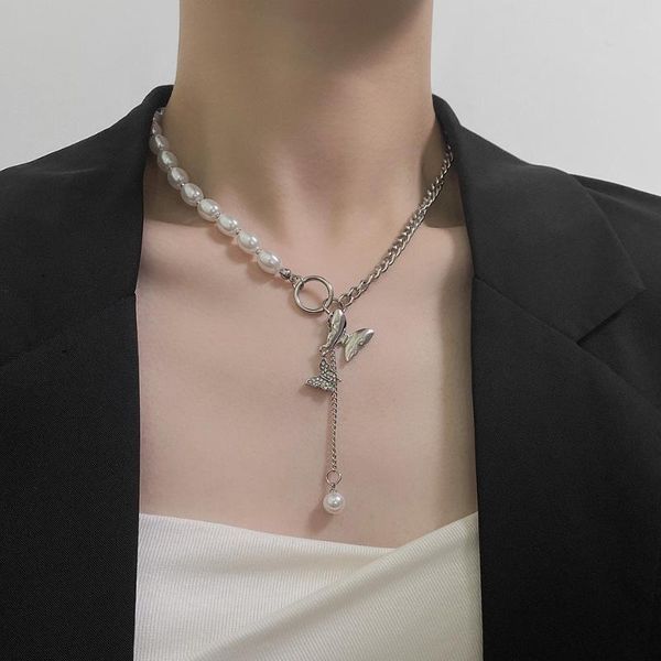 pendant necklaces vsnow fashion butterfly stainless steel baroque pearl necklace for women asymmetry chunky chain tassel jewelry, Silver
pendant necklaces vsnow fashion butterfly stainless steel baroque pearl necklace for women asymmetry chunky chain tassel jewelry, Silver