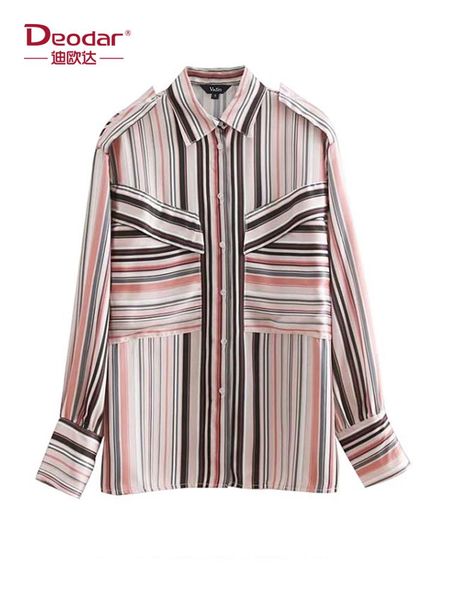 women's blouses & shirts deodar women chic striped loose blouse pockets long sleeve turn down collar split female casual wear blusas, White
women's blouses & shirts deodar women chic striped loose blouse pockets long sleeve turn down collar split female casual wear blusas, White