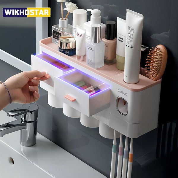 magnetic adsorption inverted toothbrush holder automatic toothpaste dispenser toilet storage rack bathroom accessories bath accessory set
magnetic adsorption inverted toothbrush holder automatic toothpaste dispenser toilet storage rack bathroom accessories bath accessory set
