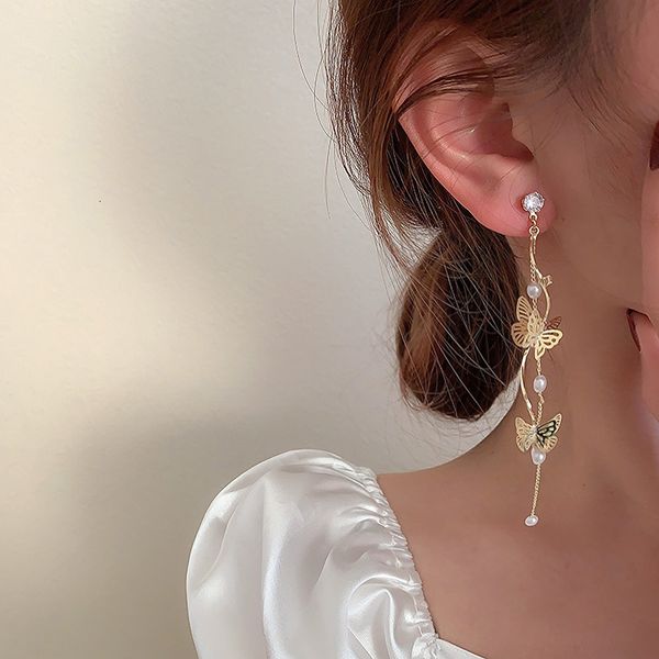 genuine gold electroplating 925 silver needle diamond pearl butterfly tassel earrings personalized earrings fairy temperament earrings, Golden;silver
genuine gold electroplating 925 silver needle diamond pearl butterfly tassel earrings personalized earrings fairy temperament earrings, Golden;silver