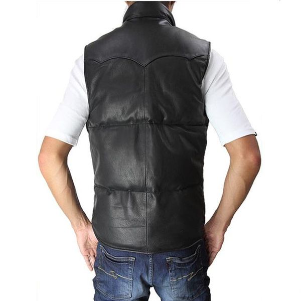 men's vests 2021 black casual style genuine leather vest men duck down plus size 3xl real natural sheepskin autumn short warm splicing, Black;white
men's vests 2021 black casual style genuine leather vest men duck down plus size 3xl real natural sheepskin autumn short warm splicing, Black;white