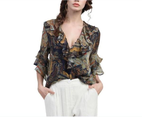 women's blouses & shirts 2021 women summer ruffled chiffon shirt fve-point sleeve blouse printed plus size elegant work fashion, White
women's blouses & shirts 2021 women summer ruffled chiffon shirt fve-point sleeve blouse printed plus size elegant work fashion, White