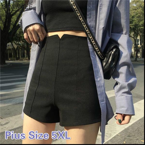 pius size 5xl ulzzang women shorts simple casual elegant office summer all match high waist stretch womens trousers, White;black
pius size 5xl ulzzang women shorts simple casual elegant office summer all match high waist stretch womens trousers, White;black