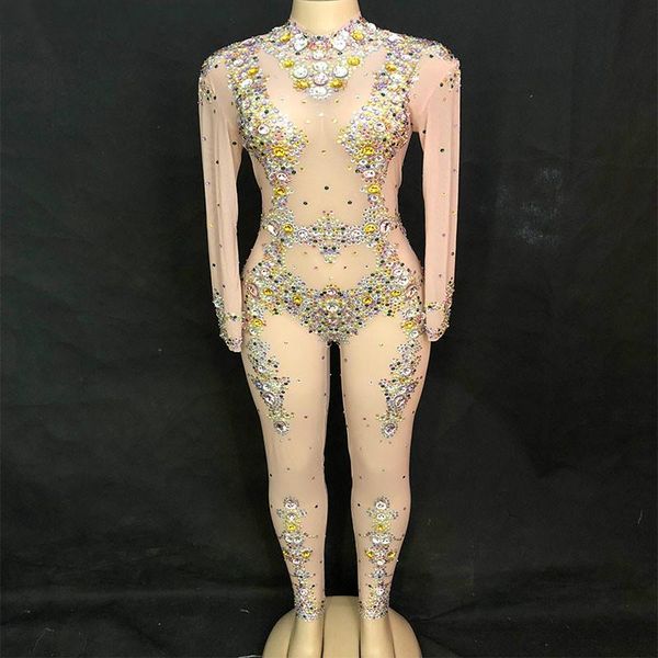 party decoration fashion colorful stones jumpsuit crystals mesh costume women stage performance dance net yarn bodysuit nightclub wear
party decoration fashion colorful stones jumpsuit crystals mesh costume women stage performance dance net yarn bodysuit nightclub wear