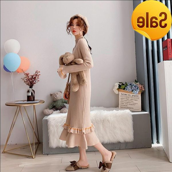 casual dresses thick loose turtlenec long sleeve fahsion spring autumn sweater dress women knit female girl bodycon, Black;gray 
casual dresses thick loose turtlenec long sleeve fahsion spring autumn sweater dress women knit female girl bodycon, Black;gray