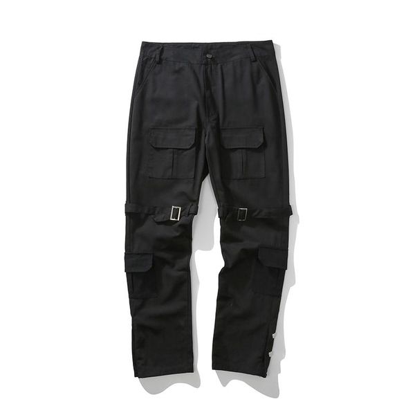 multi-pockets knee buttoned straight cargo pants men and women ankle button loose casual trousers hip hop baggy track men's, Black
multi-pockets knee buttoned straight cargo pants men and women ankle button loose casual trousers hip hop baggy track men's, Black