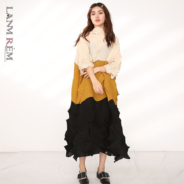 women's color block patchwork pleated dresses loose big size stand collar causal vintage dress for famale pd14402 210507, Black;gray
women's color block patchwork pleated dresses loose big size stand collar causal vintage dress for famale pd14402 210507, Black;gray