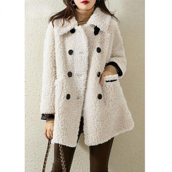 women's fur & faux autumn winter clothes real lamb coat female warm natural sheep shearing jacket women double breasted ladies outwear, Black
women's fur & faux autumn winter clothes real lamb coat female warm natural sheep shearing jacket women double breasted ladies outwear, Black