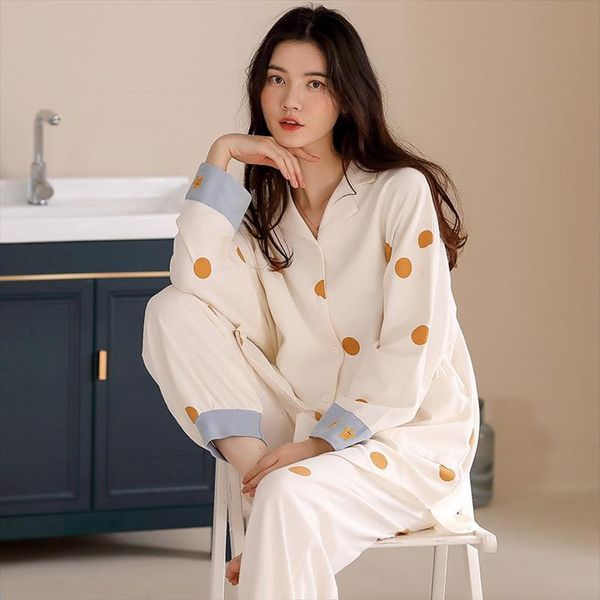 polka dot set nightwear women sleepwear sleeping suit cardigan home ins autumn cotton lounge wear white fg225, Black;red
polka dot set nightwear women sleepwear sleeping suit cardigan home ins autumn cotton lounge wear white fg225, Black;red