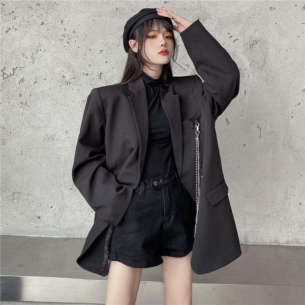 women's suits & blazers casual suit coat autumn 2021 korean loose and thin long sleeve collar top, White;black
women's suits & blazers casual suit coat autumn 2021 korean loose and thin long sleeve collar top, White;black