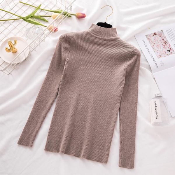 women's sweaters 2021 spring autumn half high collar sweater korean fashion casual knitted pullover women yy49, White;black
women's sweaters 2021 spring autumn half high collar sweater korean fashion casual knitted pullover women yy49, White;black