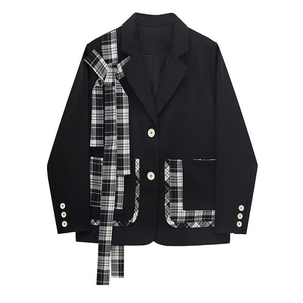 women's suits & blazers loose blazer coat color matching suit women retro british style pattern stitching black white three-dimensional, White;black
women's suits & blazers loose blazer coat color matching suit women retro british style pattern stitching black white three-dimensional, White;black