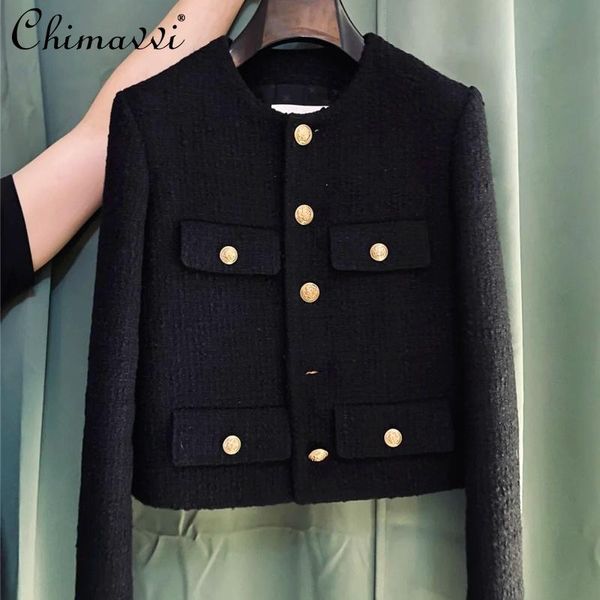 women's jackets classic high-end black coat 2021 autumn 's all-matching tweed suit jacket slim-fit graceful long sleeve coats for, Black;brown
women's jackets classic high-end black coat 2021 autumn 's all-matching tweed suit jacket slim-fit graceful long sleeve coats for, Black;brown