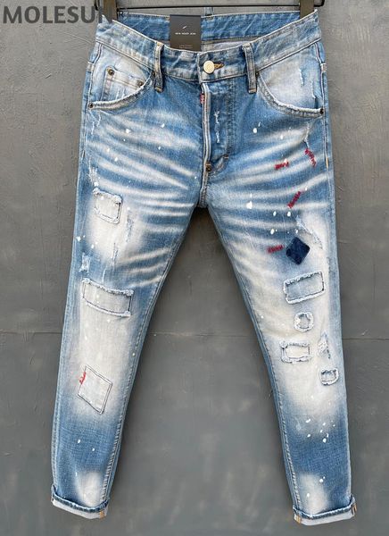 men's jeans european brand men italy pants slim biker denim straight trousers hole blue button for 057
men's jeans european brand men italy pants slim biker denim straight trousers hole blue button for 057