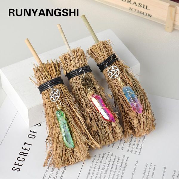 party favor natural clear quartz electroplating color single crystal column diy witch's broom decoration pendant
party favor natural clear quartz electroplating color single crystal column diy witch's broom decoration pendant