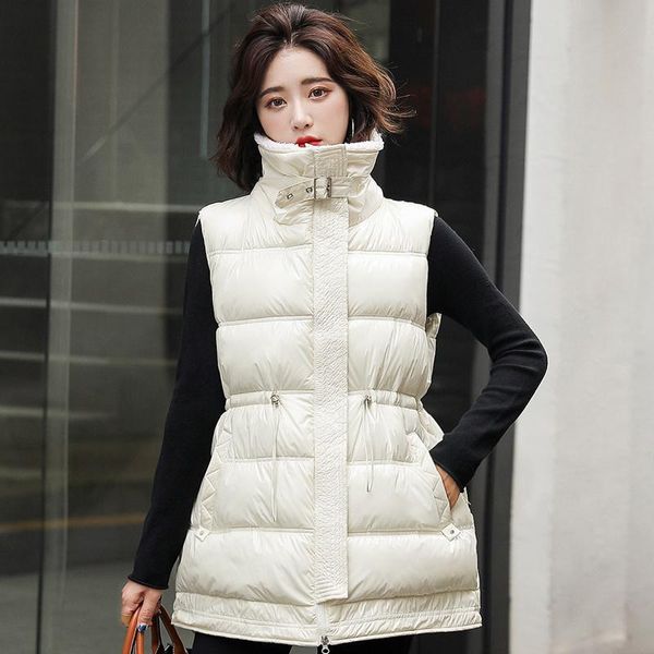 women's vests 2021 autumn winter vest jacket women warm fashion down cotton woman jackets stand-up collar sleeveless waistcoat female, Black;white
women's vests 2021 autumn winter vest jacket women warm fashion down cotton woman jackets stand-up collar sleeveless waistcoat female, Black;white