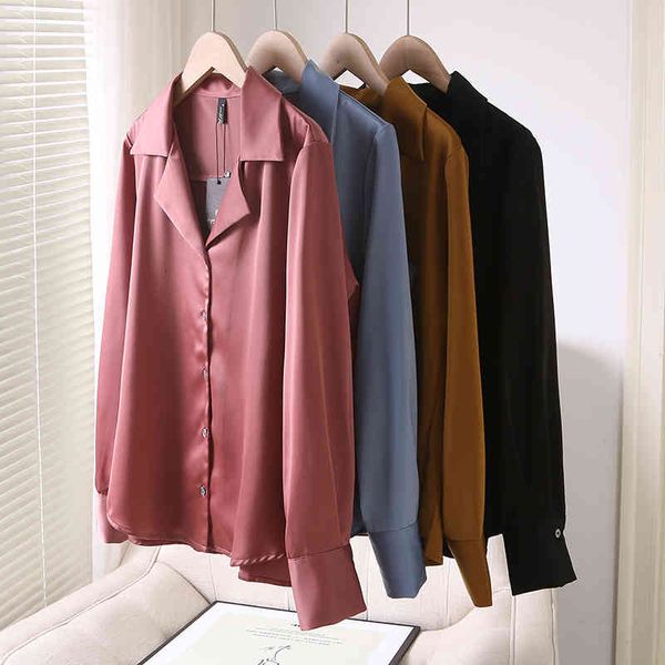 women's knits & tees fashion solid color loose blouses shirt women 2021 lapel long sleeve female shirts chic ladies casu, White
women's knits & tees fashion solid color loose blouses shirt women 2021 lapel long sleeve female shirts chic ladies casu, White