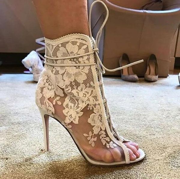 dress shoes summer floral lace mesh ankle boots thin high heels female gladiator peep toe up sandals women wedding botties, Black
dress shoes summer floral lace mesh ankle boots thin high heels female gladiator peep toe up sandals women wedding botties, Black