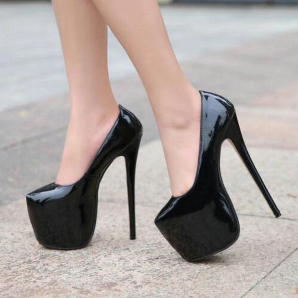 dress shoes 35-44 size women super high heels 18cm concise 8cm platforms pumps wedding party leather, Black
dress shoes 35-44 size women super high heels 18cm concise 8cm platforms pumps wedding party leather, Black