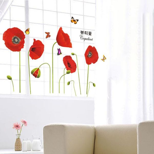 wall stickers red poppy flowers pvc removable diy tv background parlor kids bedroom home decor house mural
wall stickers red poppy flowers pvc removable diy tv background parlor kids bedroom home decor house mural
