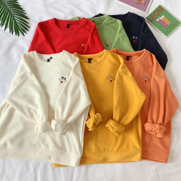 women's hoodies & sweatshirts arrival kpop o-neck plus fleece six colors loose cute smile embroidered casual kawaii female, Black
women's hoodies & sweatshirts arrival kpop o-neck plus fleece six colors loose cute smile embroidered casual kawaii female, Black